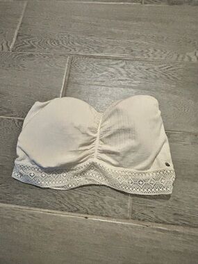 Lucky Brand Strapless Lace-Trim Bandeau Bra - Cream  - size XL